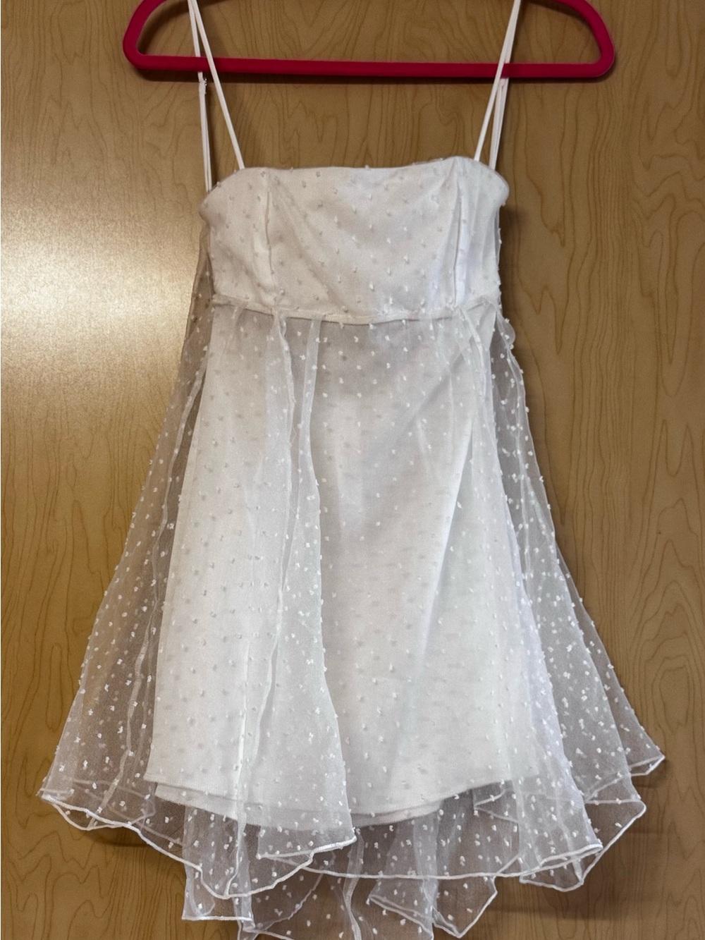 White Swiss Dot Sleeveless Party Dress